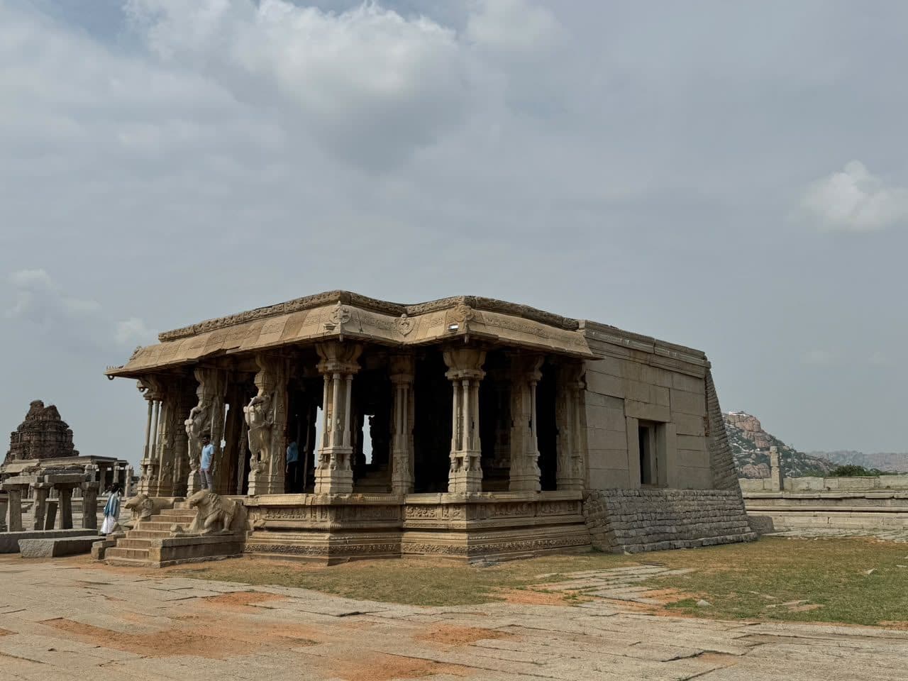 The stone chariot at Vittala Temple in soft morning light